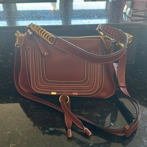 Chloe Marcie crossbody Bag, Brown Leather